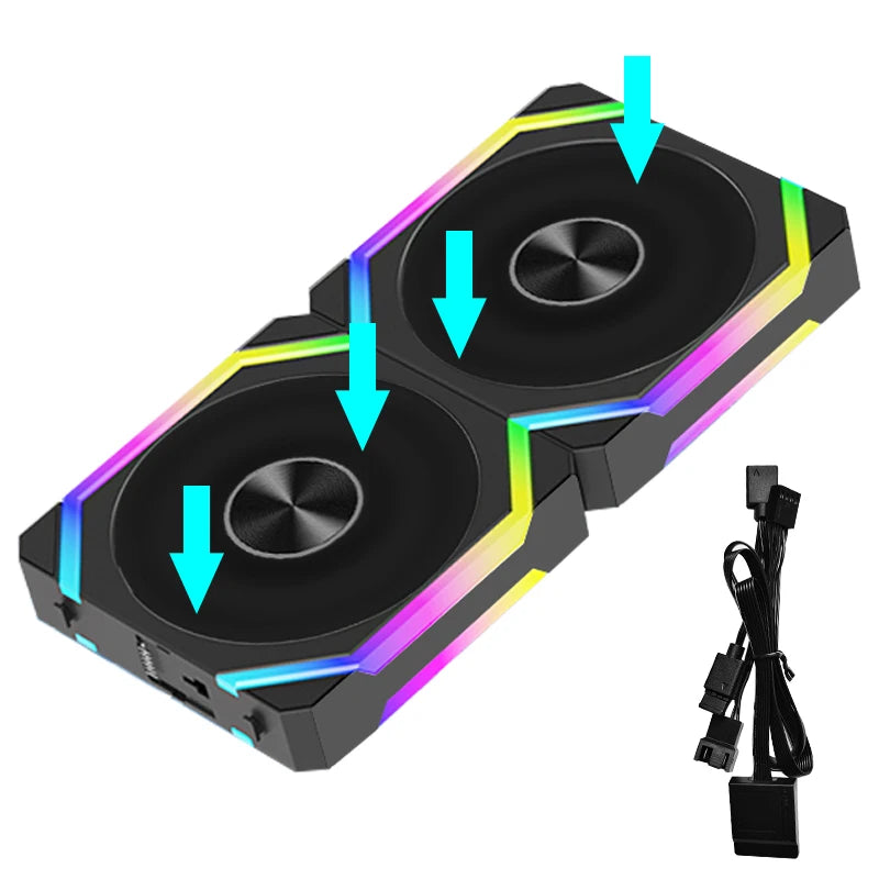 Ventoinha de Resfriamento JUMPEAK CS120 ARGB 360mm 240mm Modular Empilhável PWM Silenciosa 120mm RGB para Caixa de PC Gamer Resfriador de Água