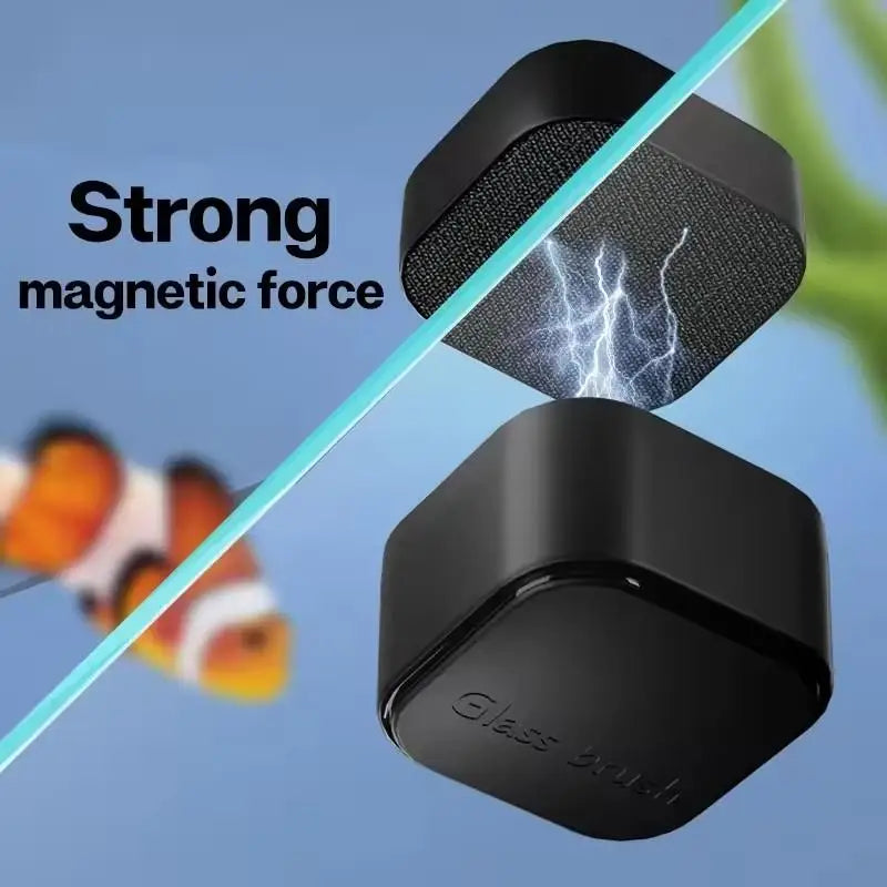 Limpador de vidro magnético para mini aquário, ferramenta de limpeza e manutenção, escova sem pontos cegos, acessórios
