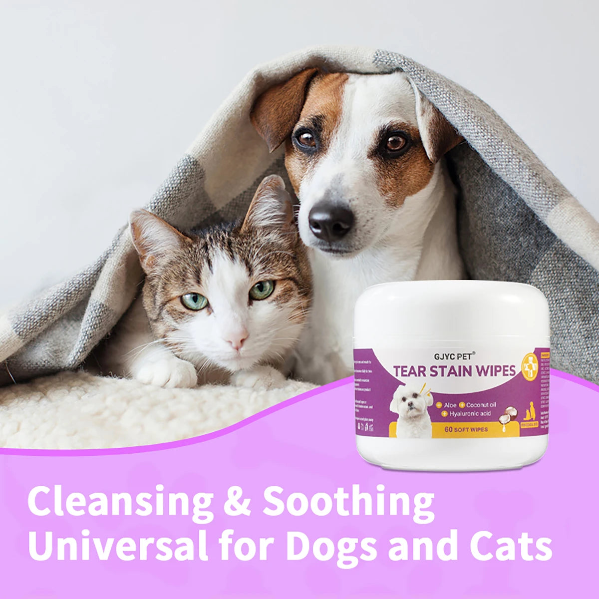 Lenços de Higiene Ocular Pet - Portátil e Natural para Cães e Gatos