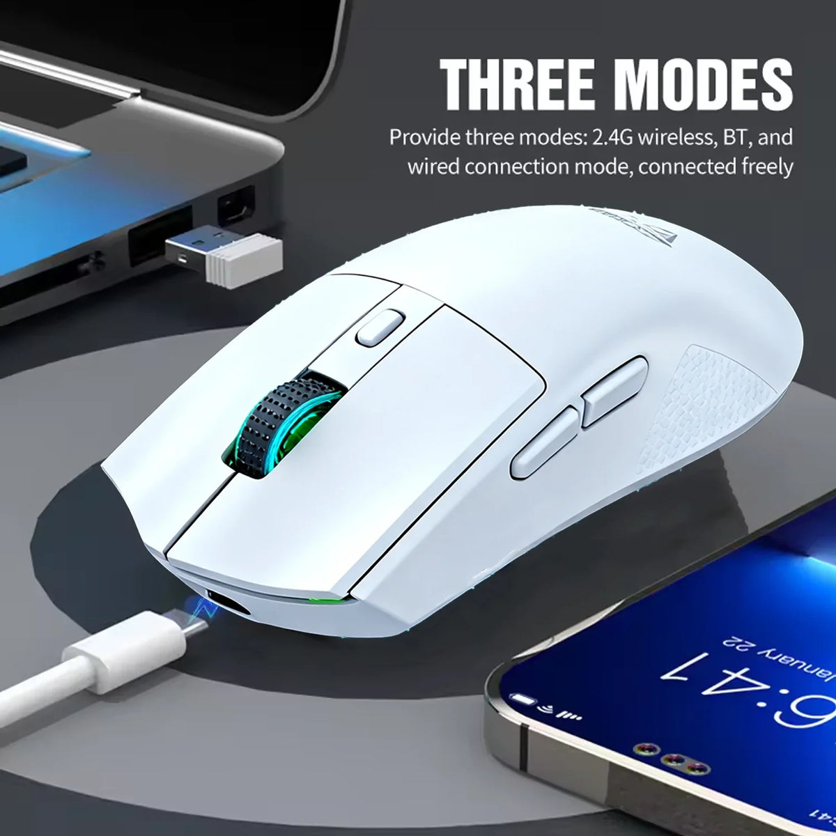 2026 NOVO X11 Bluetooth Sem Fio  Mouse 3 Modos Tela Sensível ao Toque Base Magnética de Carregamento Ultra-Leve Mouse Gamer Macro Base Magnética
