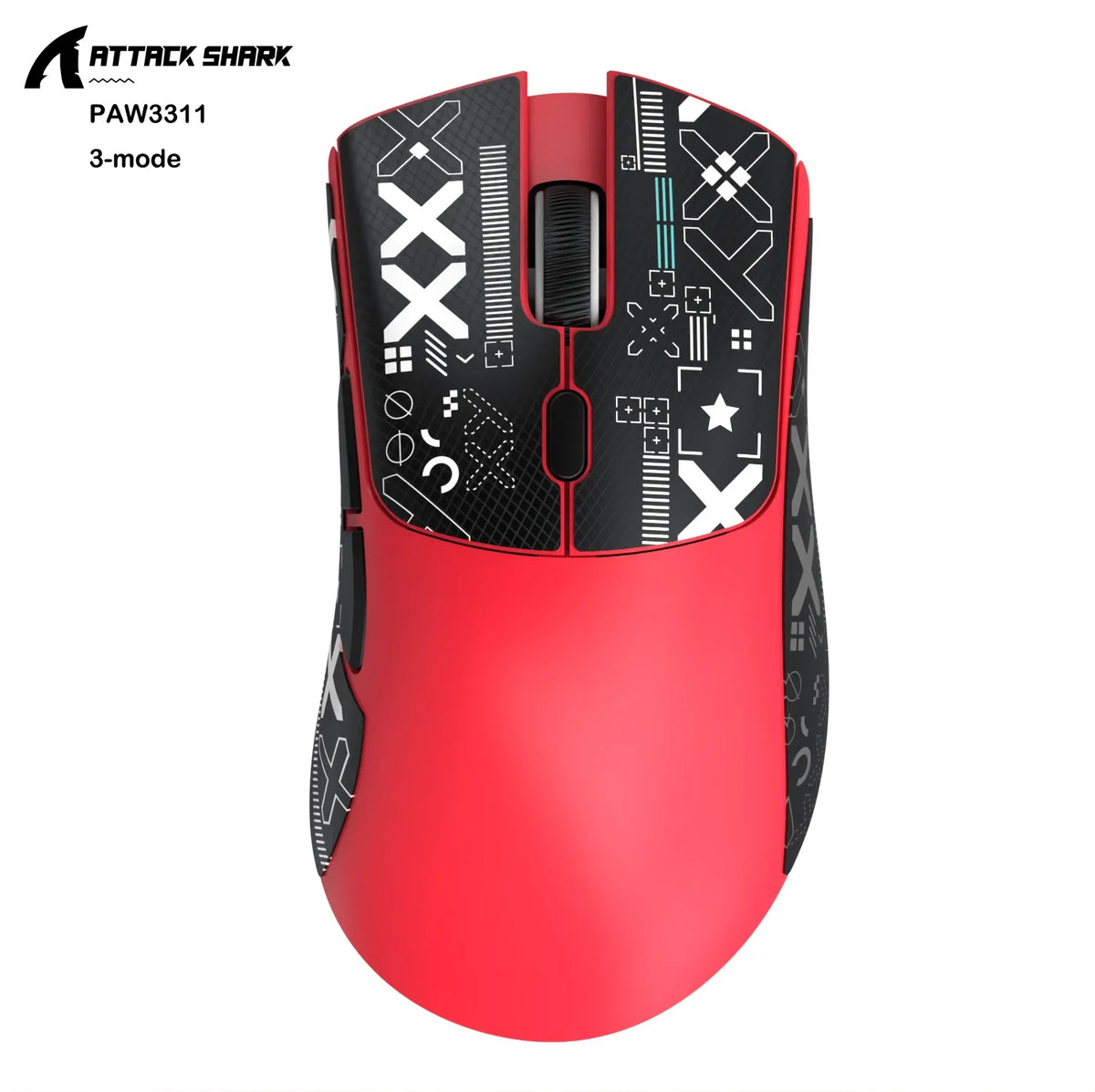Mouse Gamer Sem Fio Attack Shark R1/X11, 18K DPI PAW3311, Ergonômico, Leve, Tri-Modos Bluetooth 2.4GHz USB, para PC/Notebook