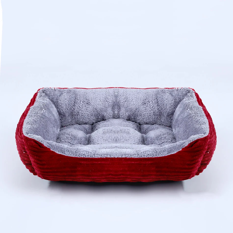 Cama Pet Quadrada Pelúcia - Sofá Confortável para Cães e Gatos