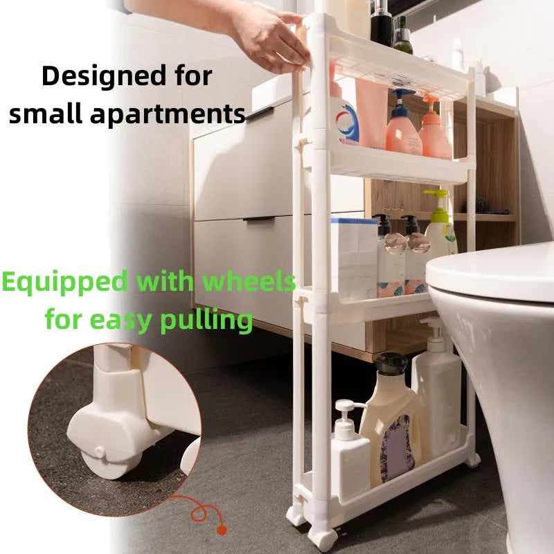 Atrás da porta armário de armazenamento banheiro e cozinha rack de armazenamento multi-camada armário estreito economia de espaço carrinho rack de armazenamento