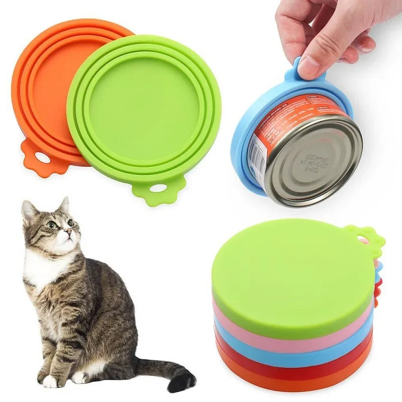 Tampa de Silicone Reutilizável para Latas de Ração - Vedação para Armazenamento de Alimentos para Cães e Gatos - Acessório Essencial para a Saúde Diária do Pet