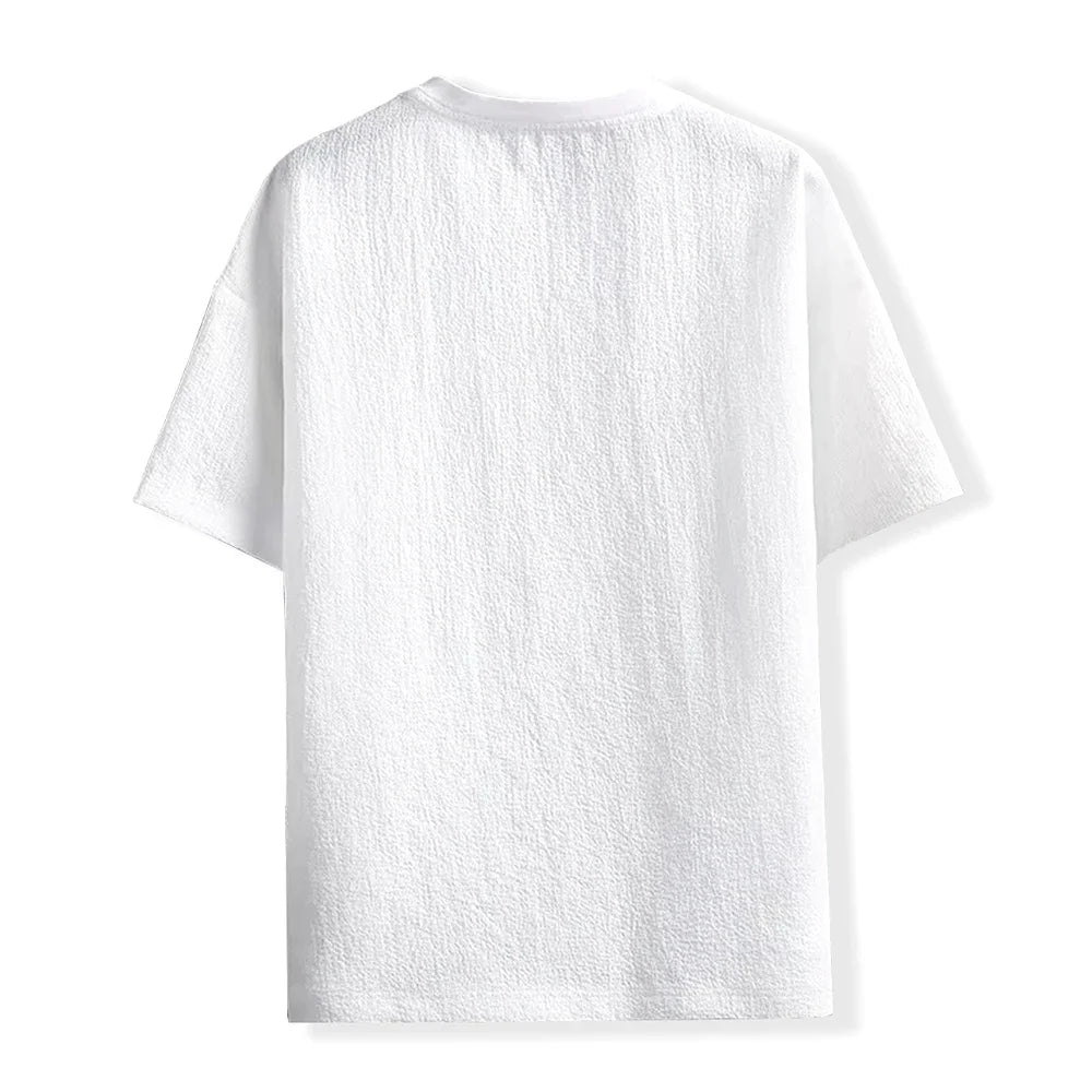 Camiseta Masculina Casual Anti-Rugas - Manga Curta Solta Verão