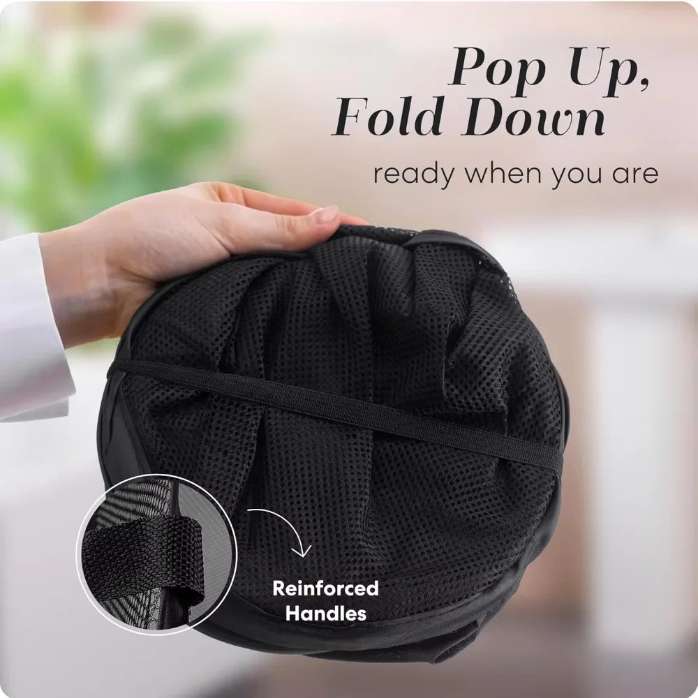 Cesto Dobrável para Separação de Roupa Suja, Cesto de Lavanderia, Cesto de Malha para Banheiro, Saco Organizador de Roupa, Balde com Estrutura, Bolsa de Armazenamento