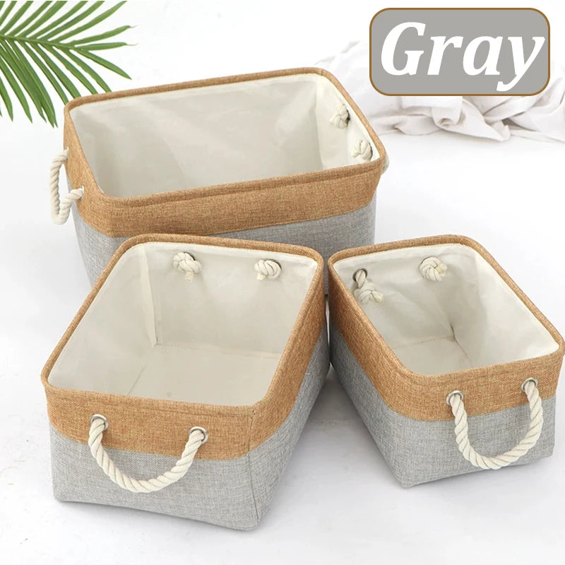 Cesta de armazenamento para casa, cesta de classificação de artigos diversos, dobrável, organizador de linho, roupa íntima, meias, brinquedos, cestas de armazenamento versáteis