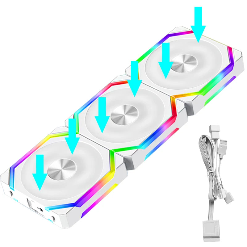 Ventoinha de Resfriamento JUMPEAK CS120 ARGB 360mm 240mm Modular Empilhável PWM Silenciosa 120mm RGB para Caixa de PC Gamer Resfriador de Água