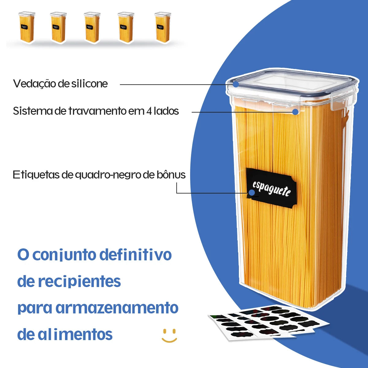 Conjunto de 200/1400/2000/12800 ml: 15 potes herméticos para armazenamento na cozinha, recipientes para armazenamento de cereais