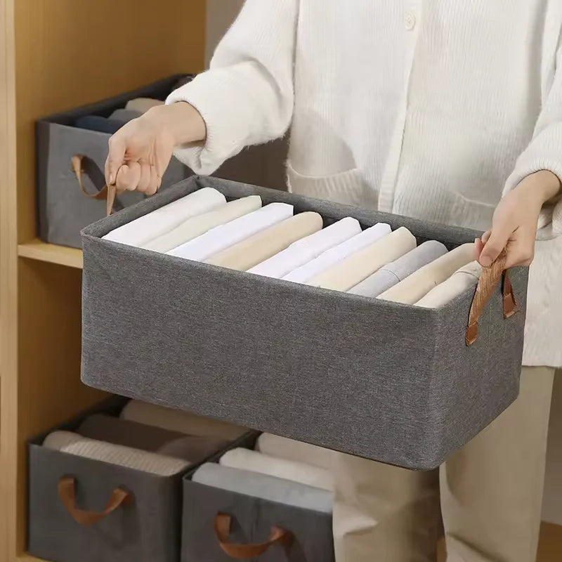 Organizador de Roupas, Caixa de Armazenamento para Calças, Jeans, Brinquedos, Lanches e Diversos, Caixa de Tecido Multifuncional para Cosméticos