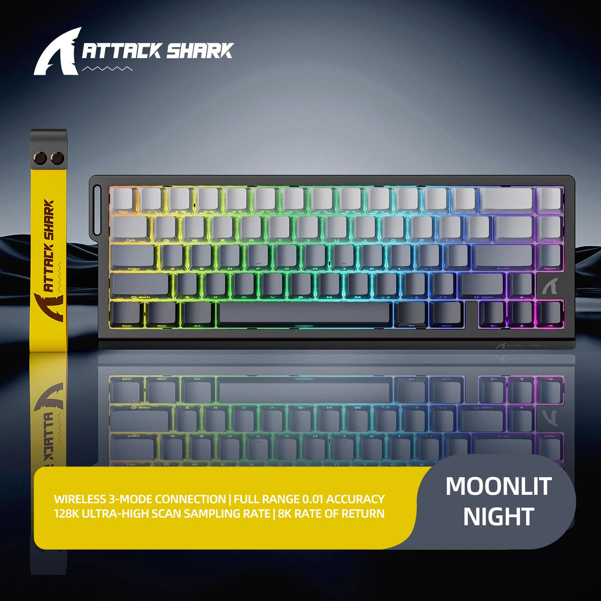 ATTACK SHARK X68HE X68Pro  Teclado Mecânico Magnético para Jogos Profissionais 0,01mm Gatilho Rápido 8000Hz SOCD/Rs 0,125ms Taxa de 128K