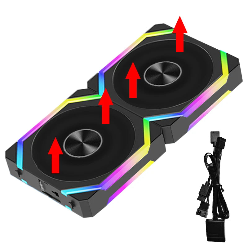 Ventoinha de Resfriamento JUMPEAK CS120 ARGB 360mm 240mm Modular Empilhável PWM Silenciosa 120mm RGB para Caixa de PC Gamer Resfriador de Água