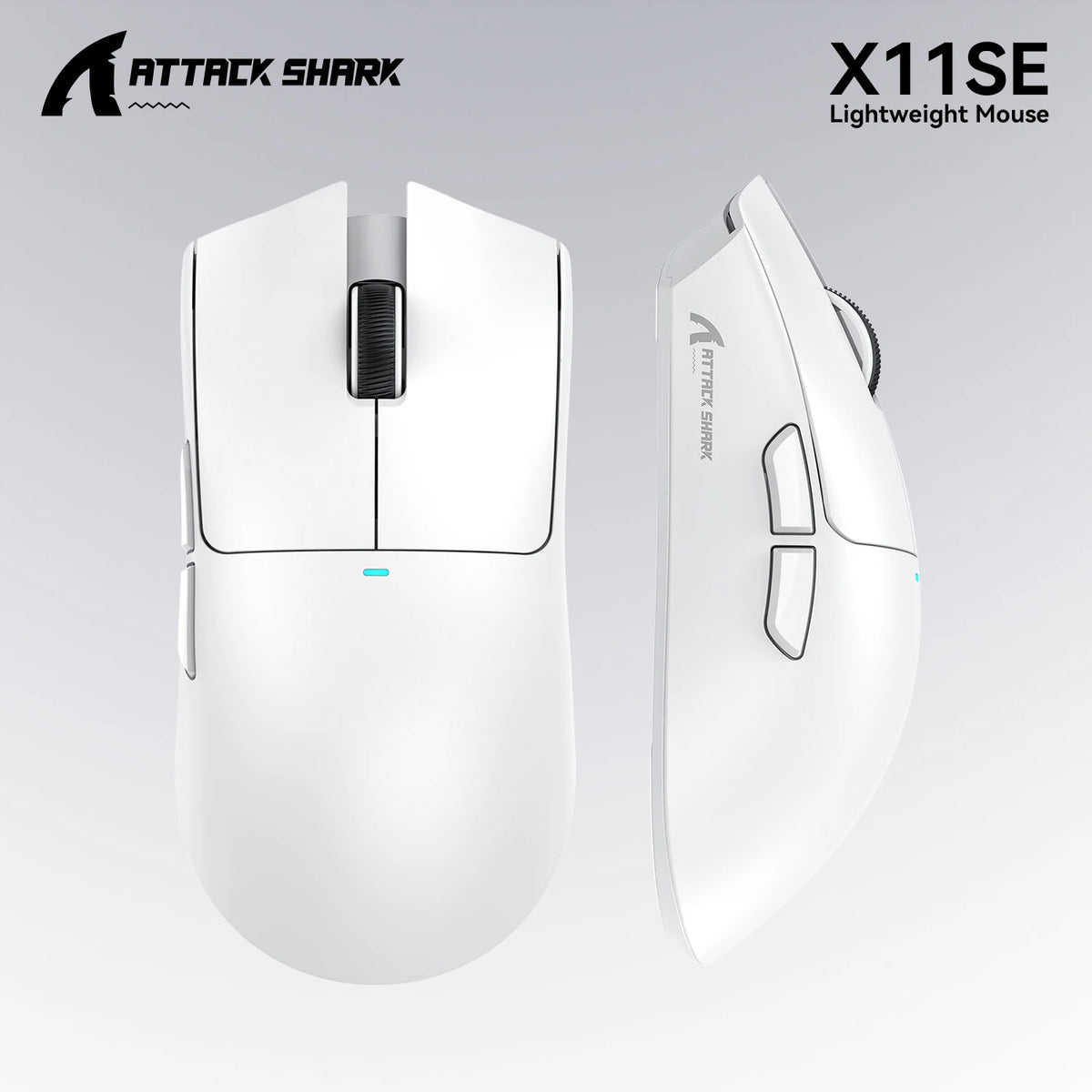 Mouse Gamer Sem Fio Attack Shark X11 X11SE 3 Modos, PAW3311, 22000DPI, 400IPS, Mouse Gamer para PC