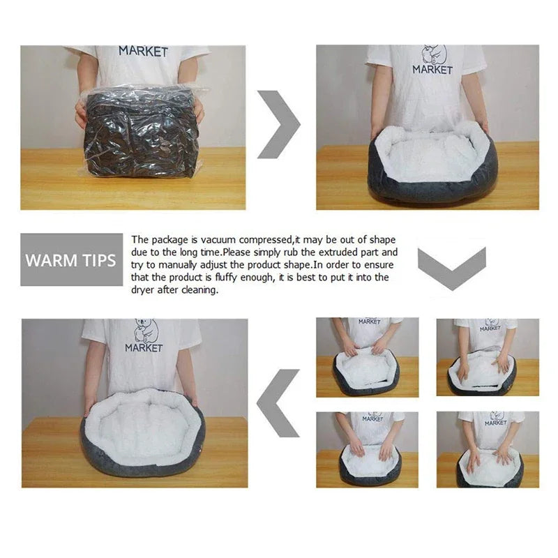 Cama para Cachorro Cama para Gato Camas para Animais de Estimação com Cama de Caverna para Cachorro de Algodão PP Espesso e Sofá Adequado para Pequenos Filhotes de Cachorro e Gato