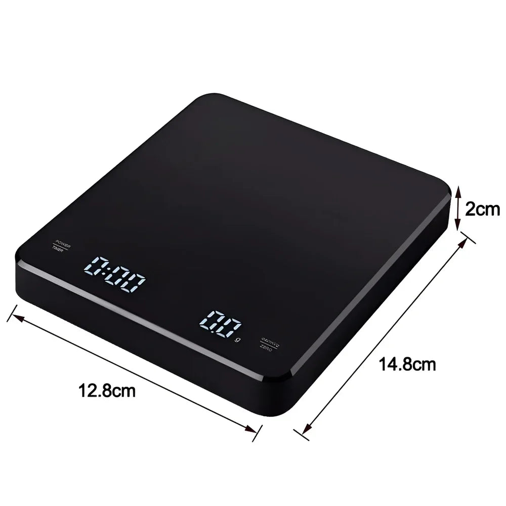 1 conjunto de balança de café eletrônica com almofada de silicone balança de café digital com temporizador display led carregamento usb uso em café em casa bom presente