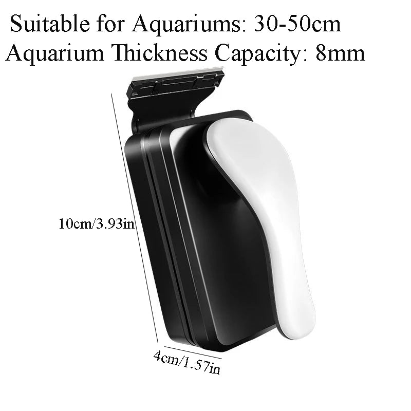 Limpador Magnético de Vidro para Aquário com Lâmina Raspadora e Escova para Limpeza de Algas para Tanques de Peixes com Vidro de 8–18mm – 3 Tamanhos