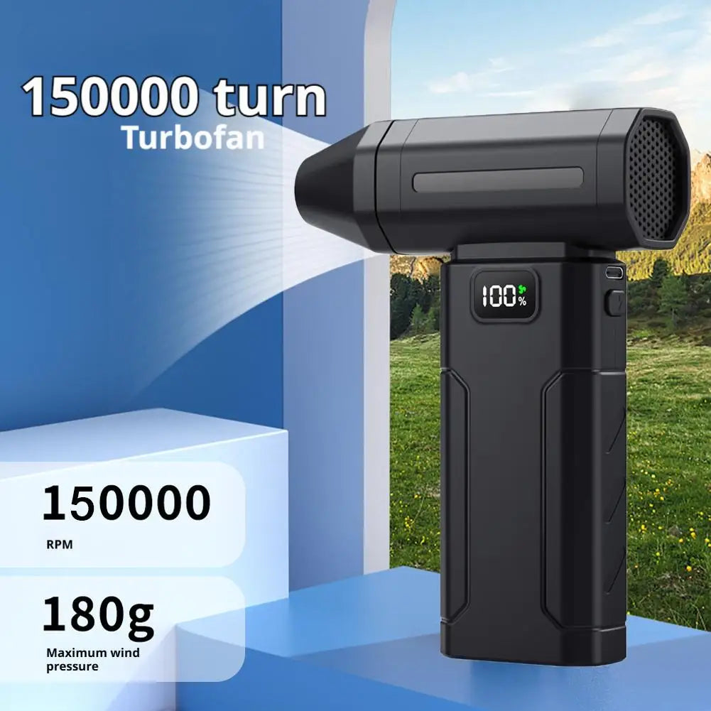 X8 sem escova turbo jet ventilador 150000rpm poderoso ventilador de ar elétrico aspirador pó portátil ventilador violento