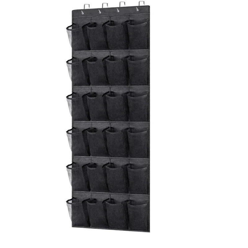 Sobre a porta sapato rack com 24 grandes bolsos de malha pendurado sapato organizador para armário pendurado sapato rack titular cabide