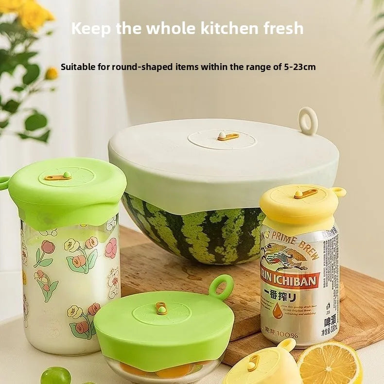 Conjunto de Tampas para Alimentos, Tampas Redondas Resistentes ao Calor, Tampas Universais para Sobras de Refrigerador, Tampas Reutilizáveis para Cozinha