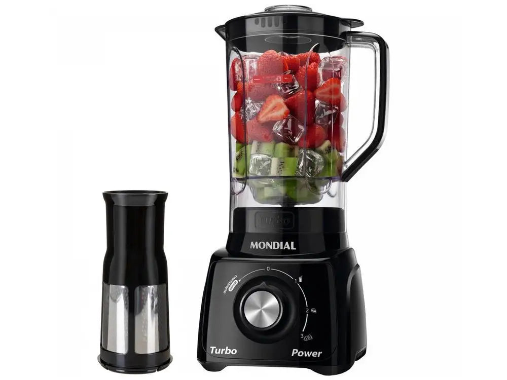 Liquidificador Mondial Turbo Power L-99 FB Preto com Filtro, 3 Velocidades, 550W - 220V