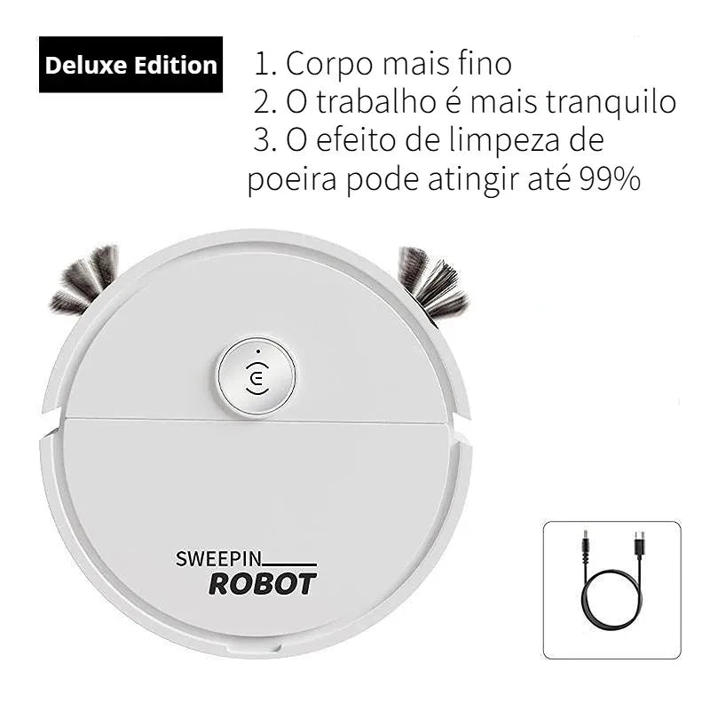 Robô Varredora/Aspirador De Pó 1200PA Automática 3 Em 1 Limpeza Doméstica Robótico Inteligente E Silencioso