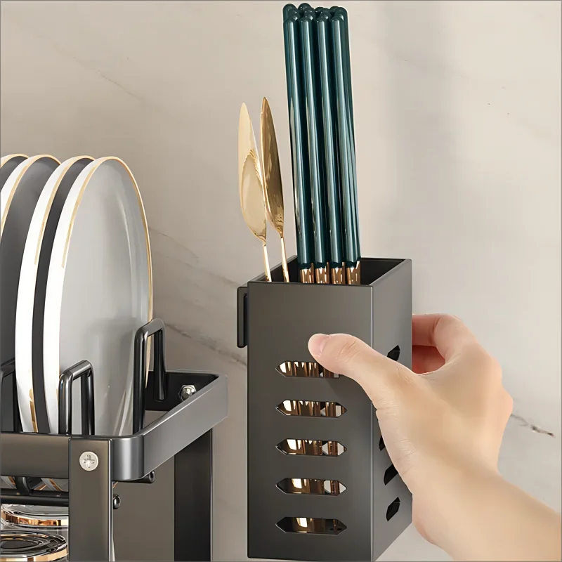 Escorredor de Louça em Aço Inox Ajustável - Suporte com Bandeja para Pia