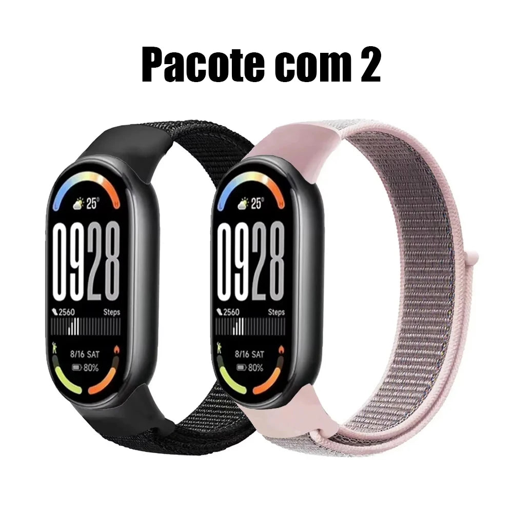 Pulseira Esportiva Nylon Xiaomi Mi Band 8/9/10 NFC - Acessório Smartband