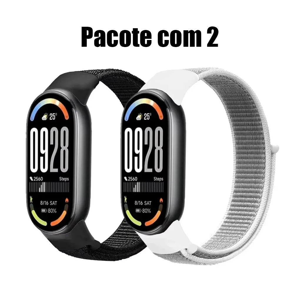 Pulseira Esportiva Nylon Xiaomi Mi Band 8/9/10 NFC - Acessório Smartband