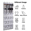 Sobre a porta sapato rack com 24 grandes bolsos de malha pendurado sapato organizador para armário pendurado sapato rack titular cabide