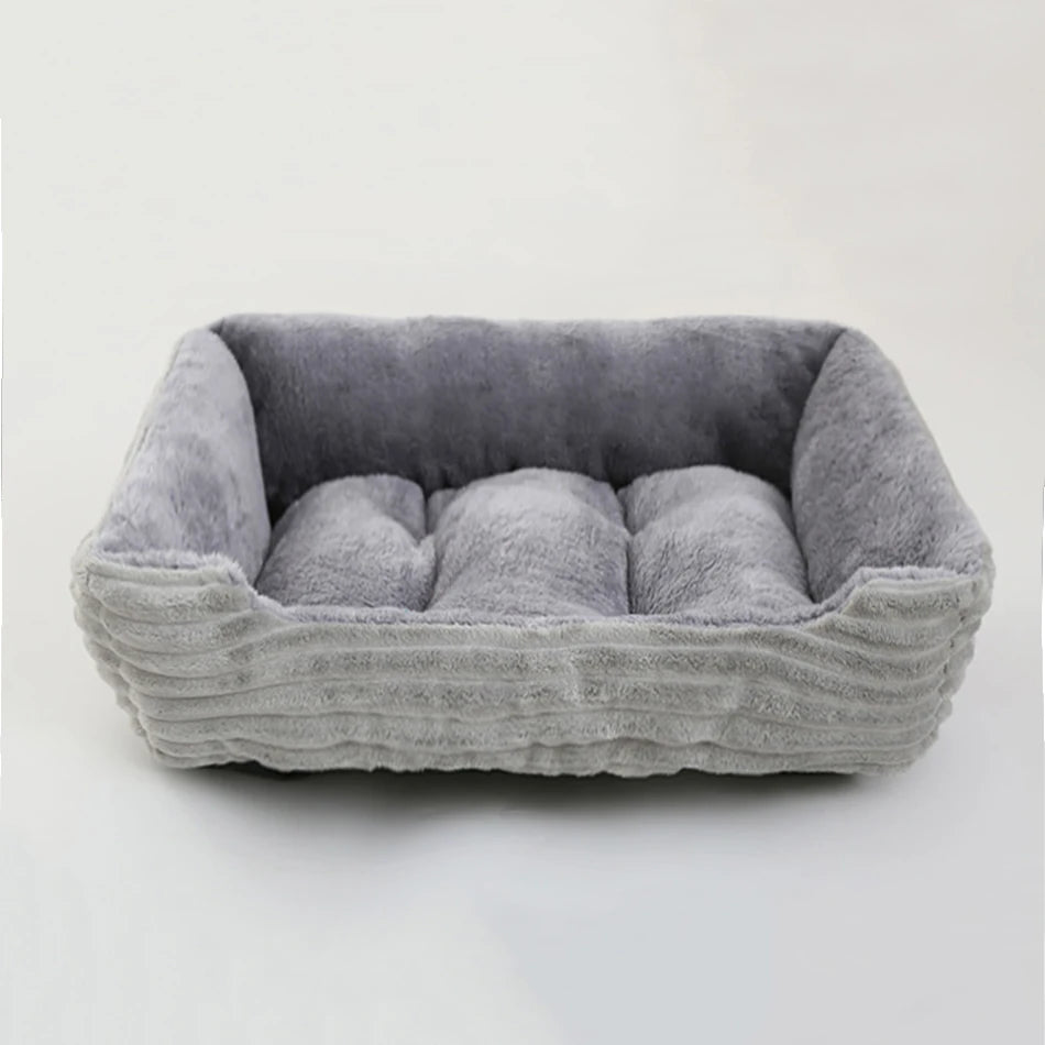 Cama Pet Quadrada Pelúcia - Sofá Confortável para Cães e Gatos