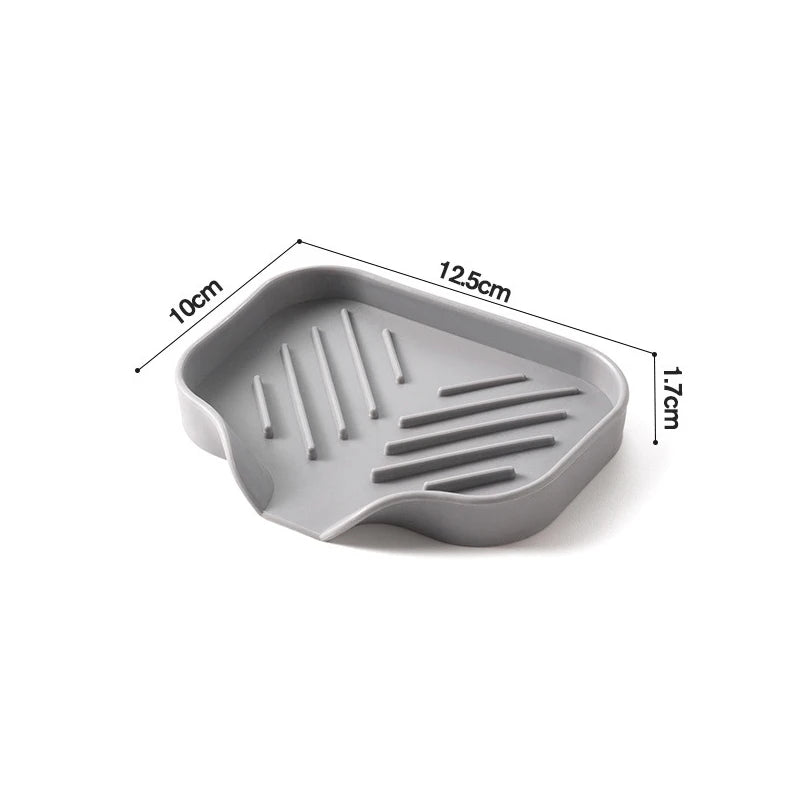 1/2 pçs pia da cozinha bandeja de silicone com dreno sabão esponja armazenamento titular bancada pia purificador escova sabão rack armazenamento