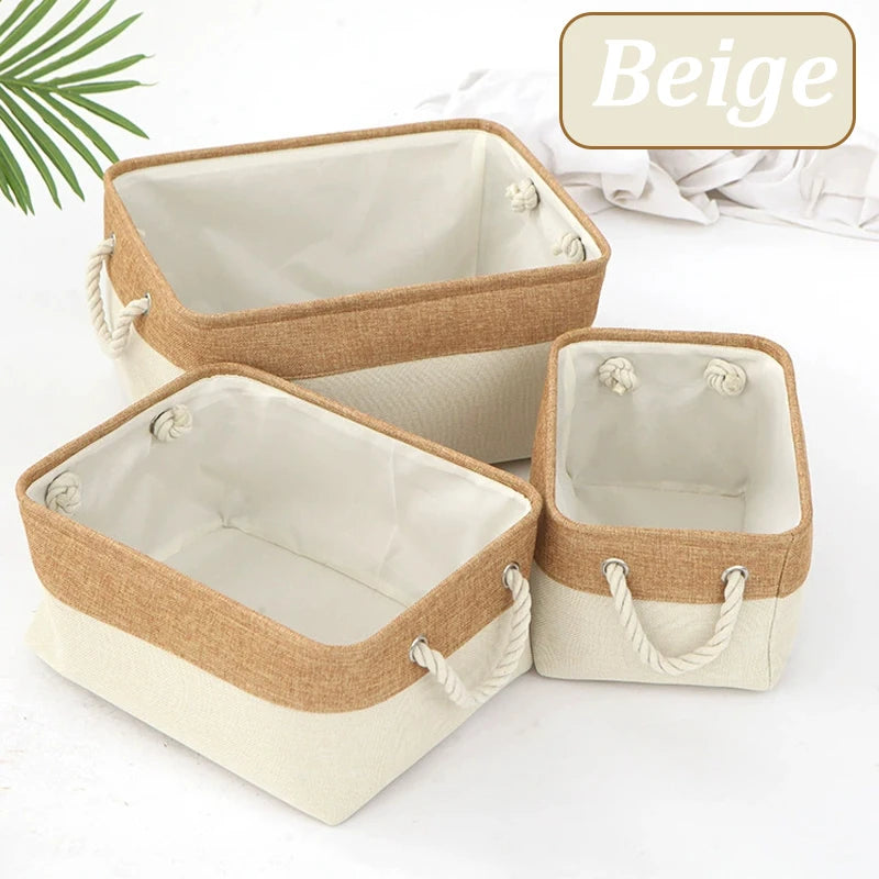 Cesta de armazenamento para casa, cesta de classificação de artigos diversos, dobrável, organizador de linho, roupa íntima, meias, brinquedos, cestas de armazenamento versáteis