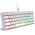 Teclado Gamer de 68 Teclas USB com Fio Portátil  20 Retroiluminação RGB  Teclado Español Coreano Ruso para Laptops de Windows