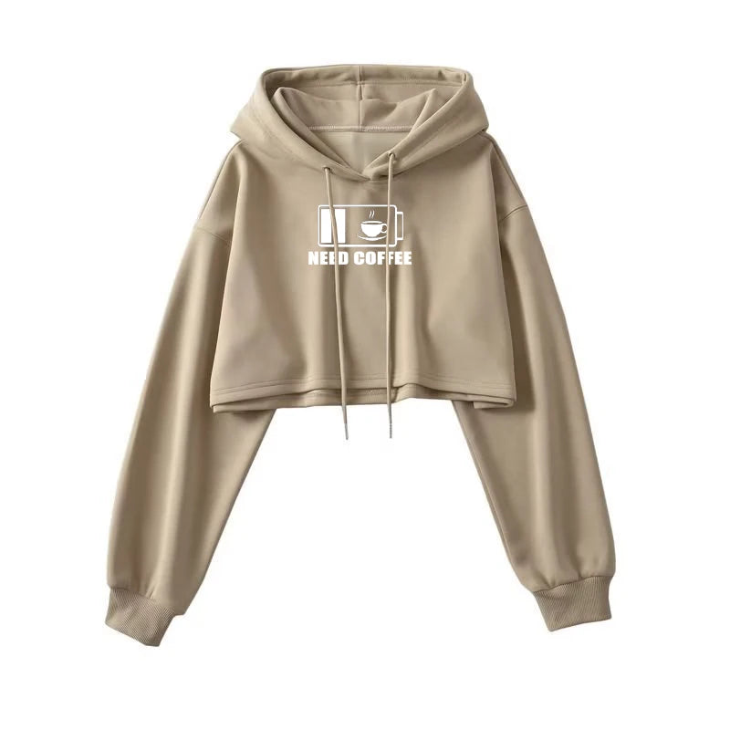 Moletom Cropped Feminino com Capuz - Streetwear Coreano Sexy