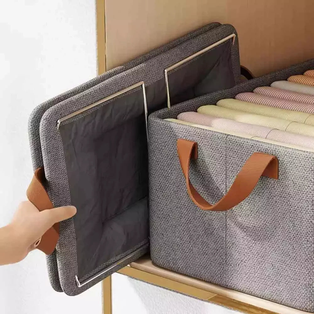 Organizador Guarda Roupa Suporte de Aço E Placa de Fundo Rígida Com Alças Resistente Volume Dobrável Para Calças