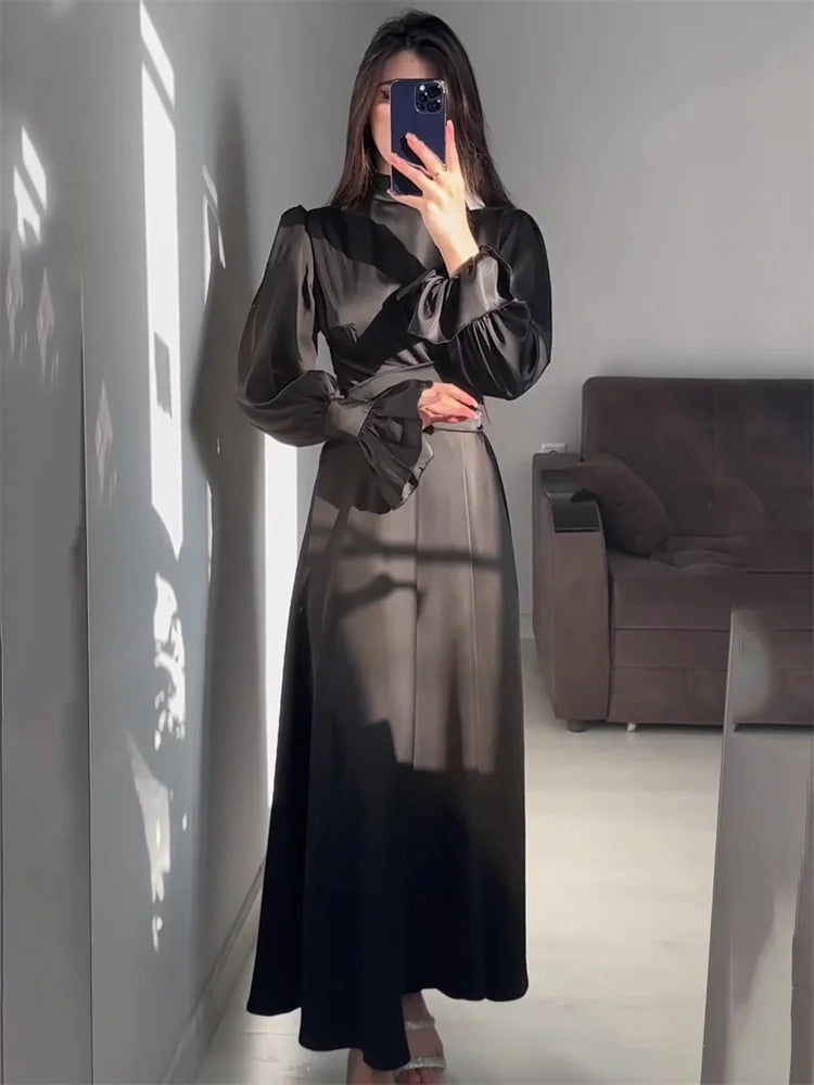 Vestido Maxi Feminino Elegante com Babados - Longo Patchwork Festa