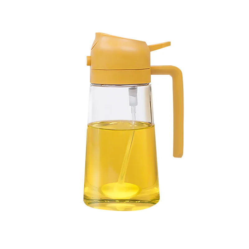 Spray de azeite 2 em 1, 500ml, pulverizador de óleo de plástico, recipientes de óleo de cozinha, dispensador de azeite para acampamento, churrasco, cozimento