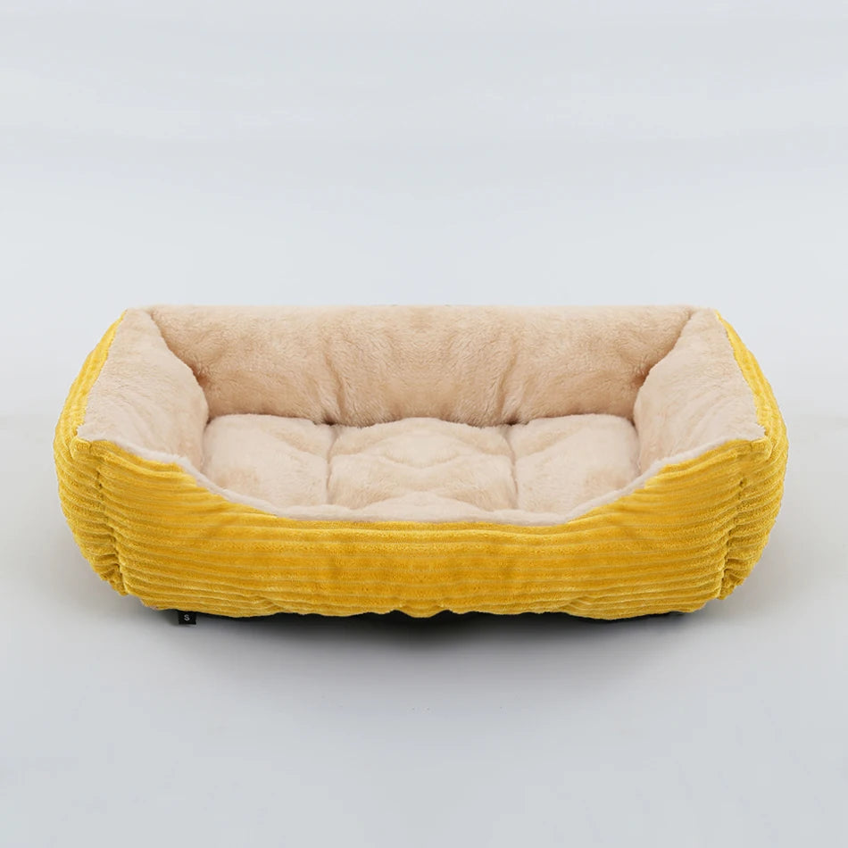 Cama Pet Quadrada Pelúcia - Sofá Confortável para Cães e Gatos