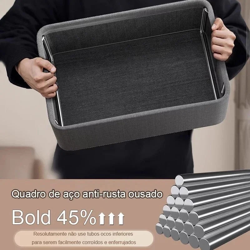 Organizador Guarda Roupa Suporte de Aço E Placa de Fundo Rígida Com Alças Resistente Volume Dobrável Para Calças