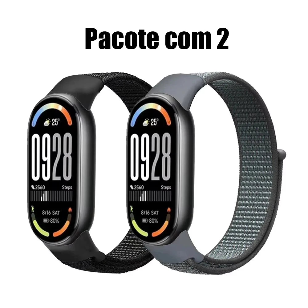 Pulseira Esportiva Nylon Xiaomi Mi Band 8/9/10 NFC - Acessório Smartband