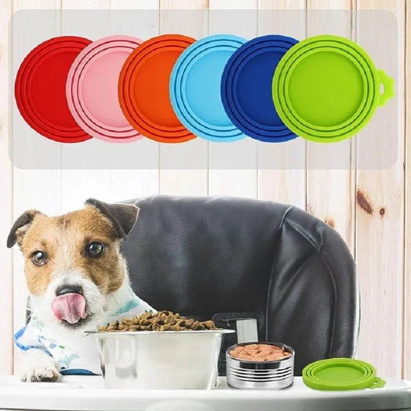 Tampa de Silicone Reutilizável para Latas de Ração - Vedação para Armazenamento de Alimentos para Cães e Gatos - Acessório Essencial para a Saúde Diária do Pet