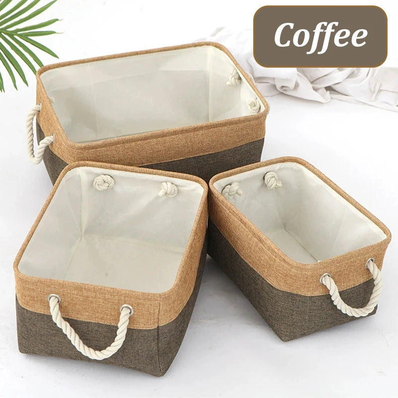 Cesta de armazenamento para casa, cesta de classificação de artigos diversos, dobrável, organizador de linho, roupa íntima, meias, brinquedos, cestas de armazenamento versáteis