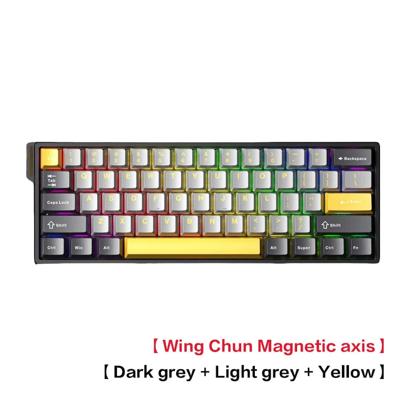 Teclado AULA WiN 60 Eixo Magnético RT Personalizado Mecânico Conexão com Fio para Jogos com Driver para Taxa de Resposta de 8K
