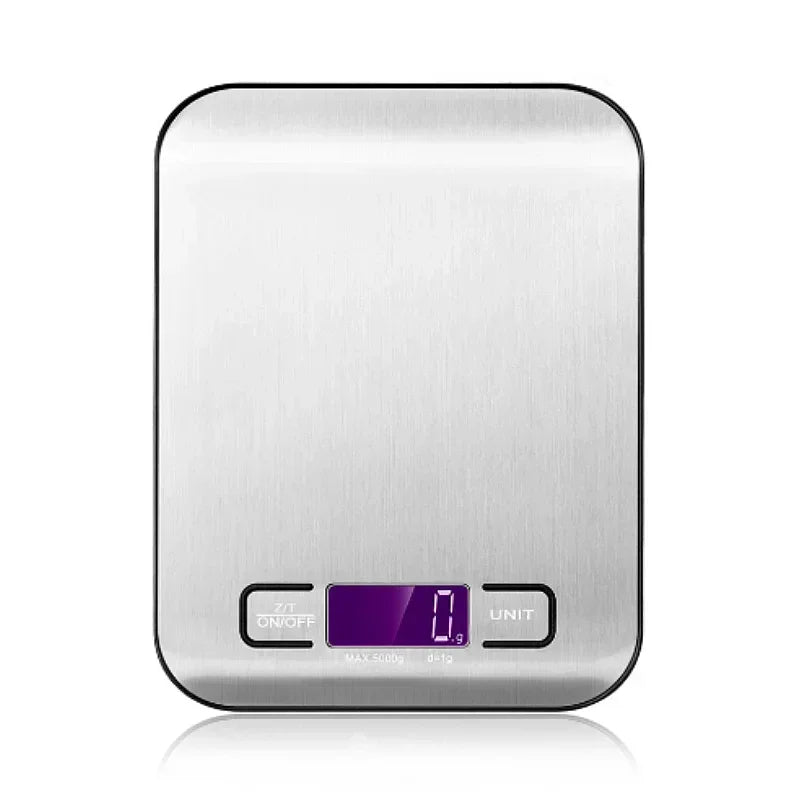 Balança digital de cozinha, 5kg/10kg, comida, multifuncional, aço inoxidável, display lcd, medição de gramas, onças, cozinhar, assar