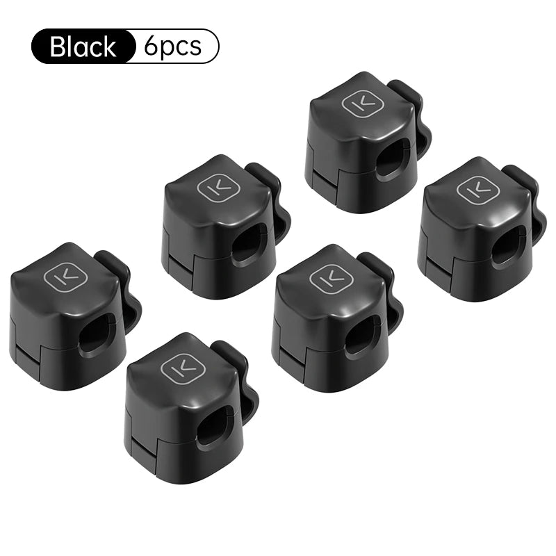 KUULAA 3/6 Pcs Clipe de cabo Suporte de cabo Adesivo Fio Keeper Organizador de cabos para escritório doméstico sob gerenciamento de mesa