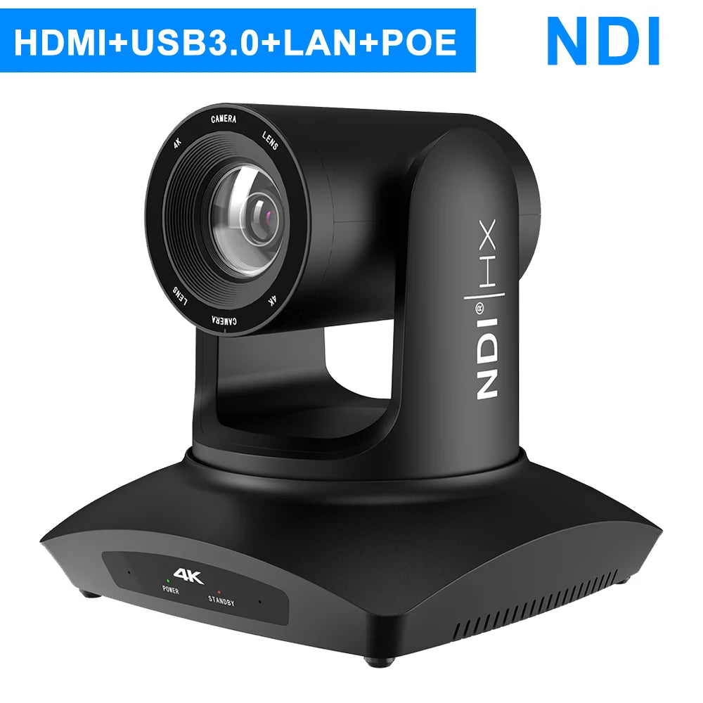 Câmera KATOVJJTS 4K PTZ com POE USB3.0 AI Framing HDMI Câmera de Vídeo Profissional para Conferências e Transmissão ao Vivo na Igreja