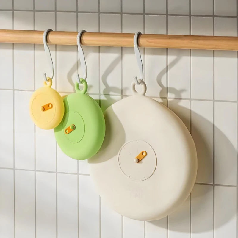 Conjunto de Tampas para Alimentos, Tampas Redondas Resistentes ao Calor, Tampas Universais para Sobras de Refrigerador, Tampas Reutilizáveis para Cozinha