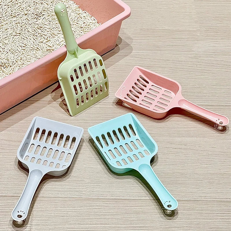 Nova pá para areia de animais de estimação  Cor de doce  alta aparência horizontal  pá de coleta de fezes de gato com cabo  Suprimentos de limpeza para gatos