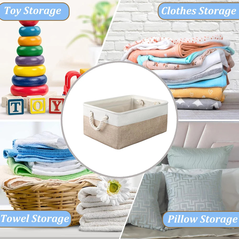 Cesta de armazenamento para casa, cesta de classificação de artigos diversos, dobrável, organizador de linho, roupa íntima, meias, brinquedos, cestas de armazenamento versáteis