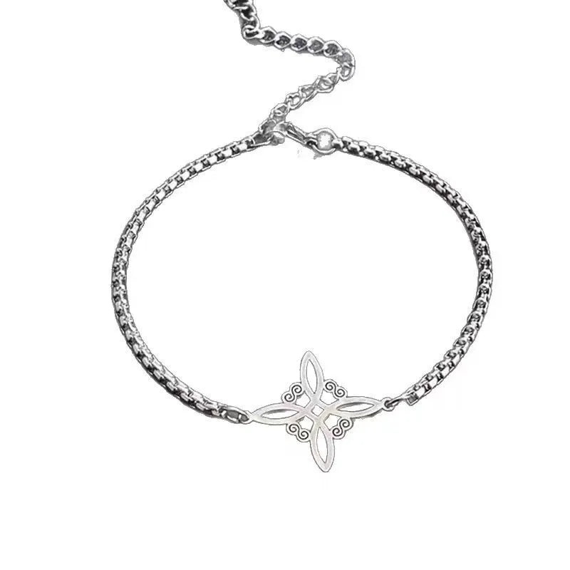 Pulseira Corrente Unissex Estilo Europeu - Nó da Bruxa Não Desbota